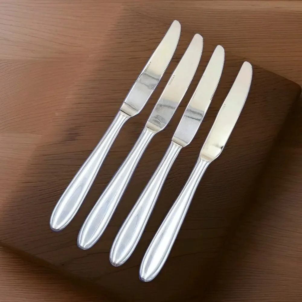 Oneida MOONCREST Stainless Dinner Knives Set of 4 Glossy Flatware
